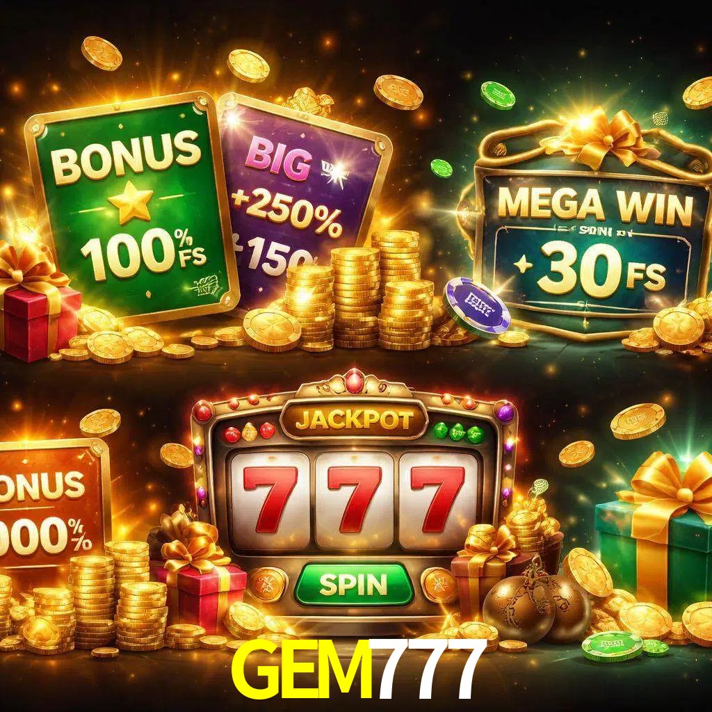 Tipos de bonos GEM777 incluyendo recompensas de bienvenida y promociones continuas
