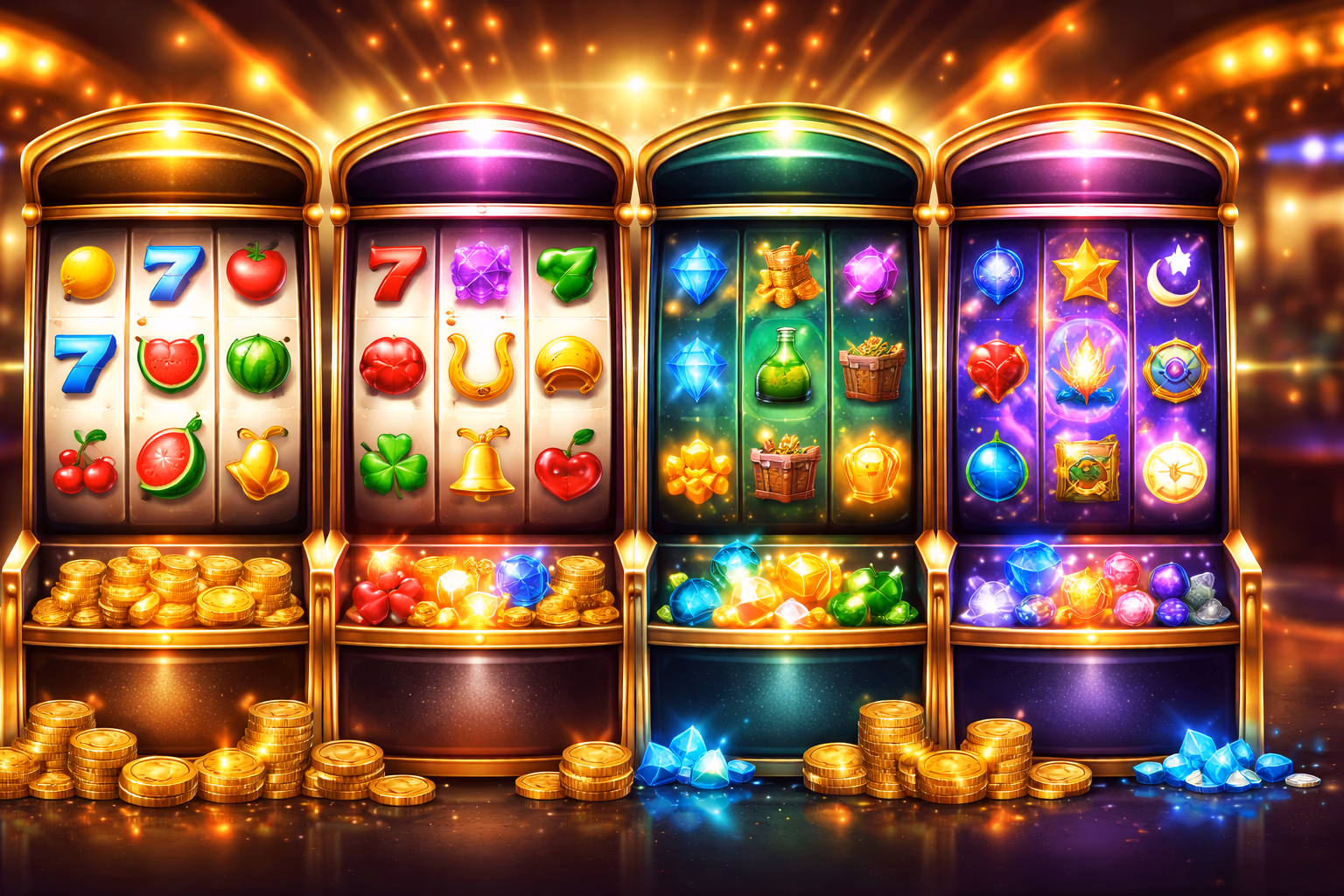Tragamonedas destacadas y categorías de carretes GEM777